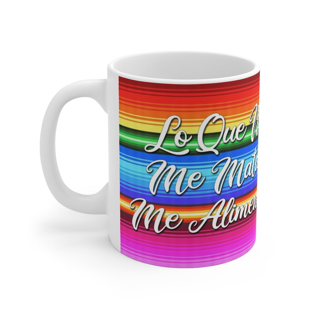 Frida Colorful Dia De Los Muertos Inspired Kahlo Words 11 oz White Frida Coffee Mug