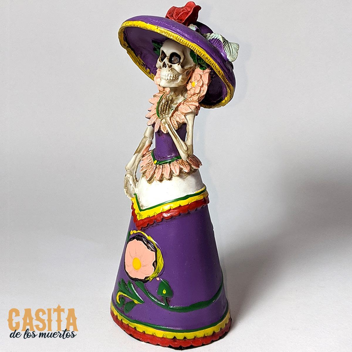 La Senorita Figurine, Dia De Los Muertos Figurine, Skeleton Lady Calavera Inspired Statue by Casita De Los Muertos
