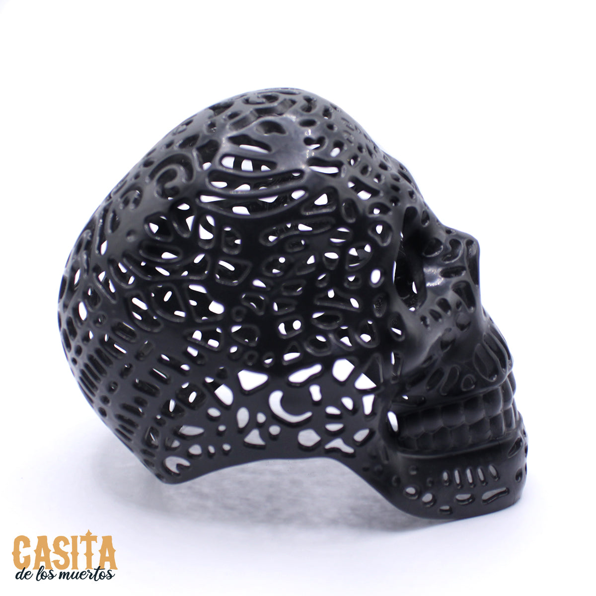 Sugar Skull, Transparent Calavera Skeleton Dark Grey by Casita De Los Muertos
