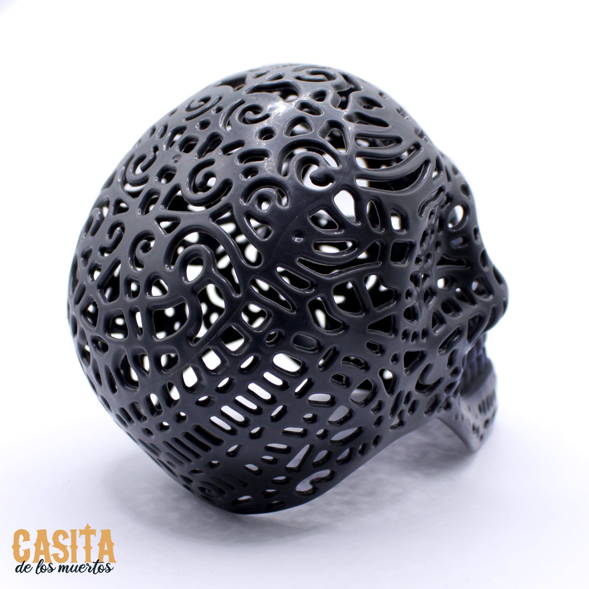 Sugar Skull, Transparent Calavera Skeleton Dark Grey by Casita De Los Muertos