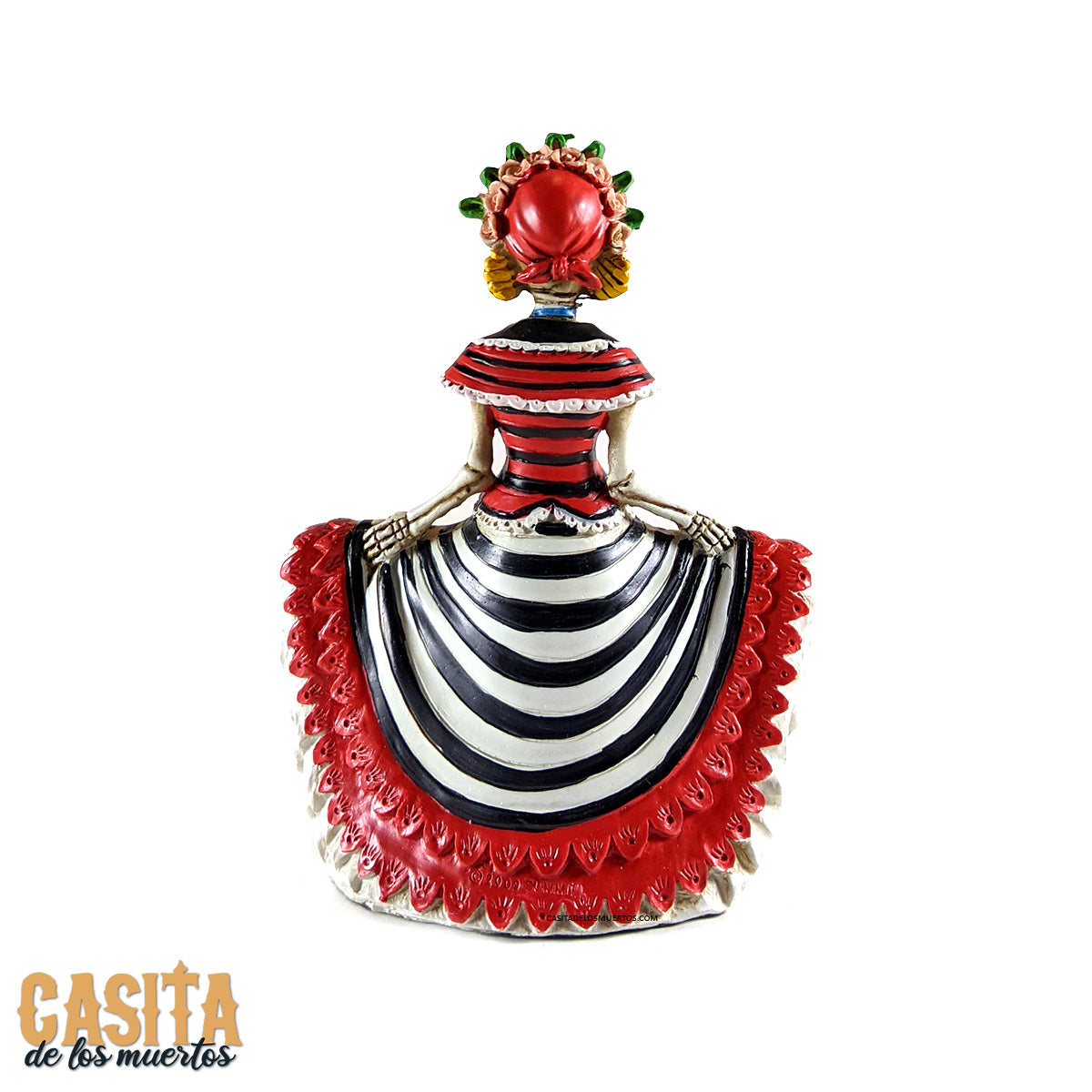 Dia De Los Muertos Figurine, Dancer Skeleton Lady Calavera Inspired Statue by Casita De Los Muertos
