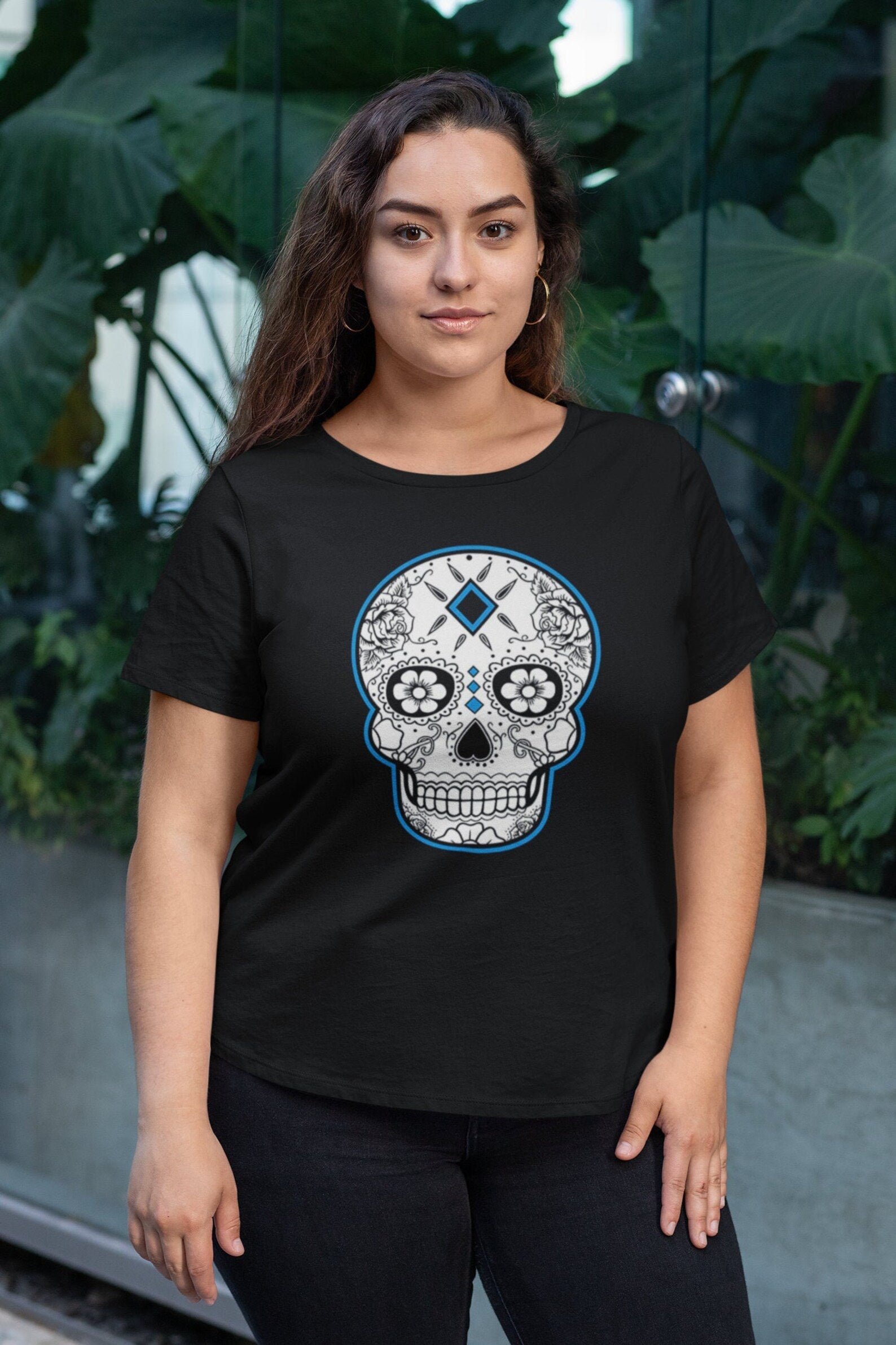 Day of the Dead Sugar Skull Black T-Shirt