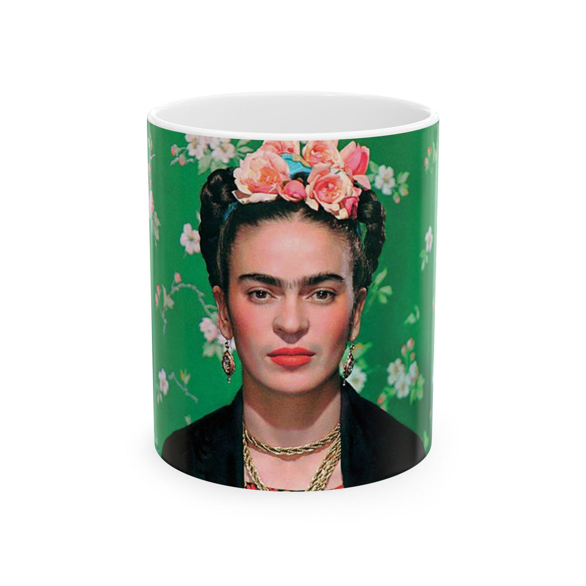 Frida Coffee Mug Model Vogue Dia De Los Muertos Inspired Kahlo 11 oz White Frida Kahlos Mug