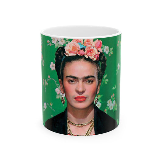 Frida Coffee Mug Model Vogue Dia De Los Muertos Inspired Kahlo 11 oz White Frida Kahlos Mug
