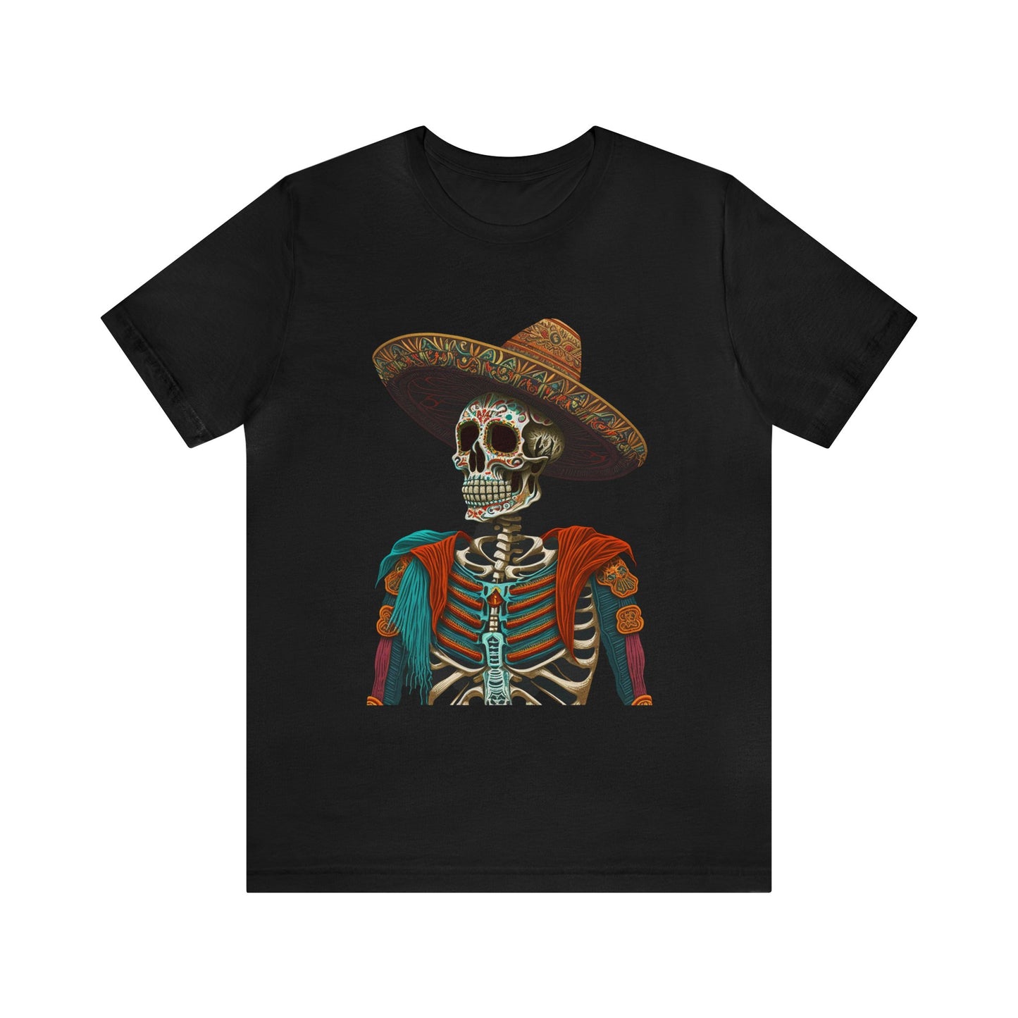 Caballero Musico Skeleton Day of the Dead T Shirt Unisex