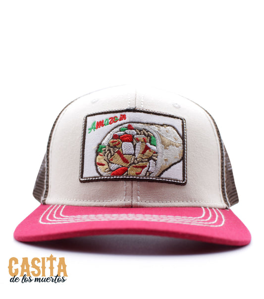 El Burrito Trucker Hat, Burrito Inspired Hat, Black and White, One Size Fits All by Casita De Los Muertos