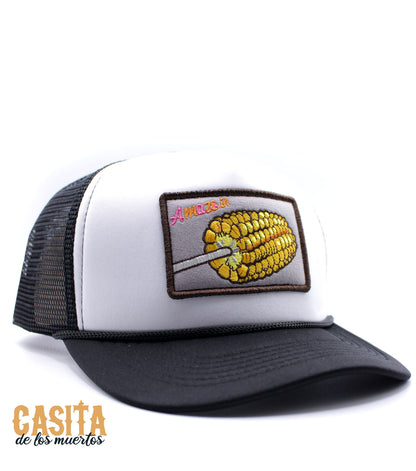 El Corn Trucker Hat, Maíz Inspired Hat, Black and White, One Size Fits All by Casita De Los Muertos