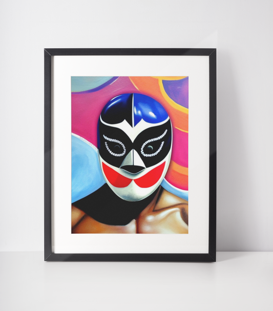 Luchador Printable Painting, Mexican Lucha Libre Wall Art Decor, Wrestling Inspired Print, Wall Decor