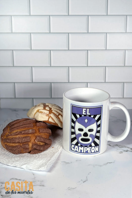 Lucha Libre Coffee Mug El Campeon 11 oz White Drinkware