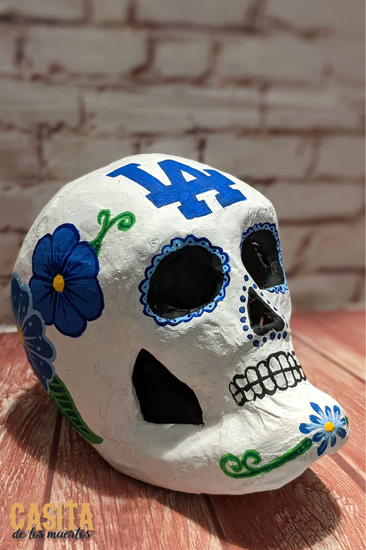 LA Calavera Paper Mache Skull by Casita De Los Muertos