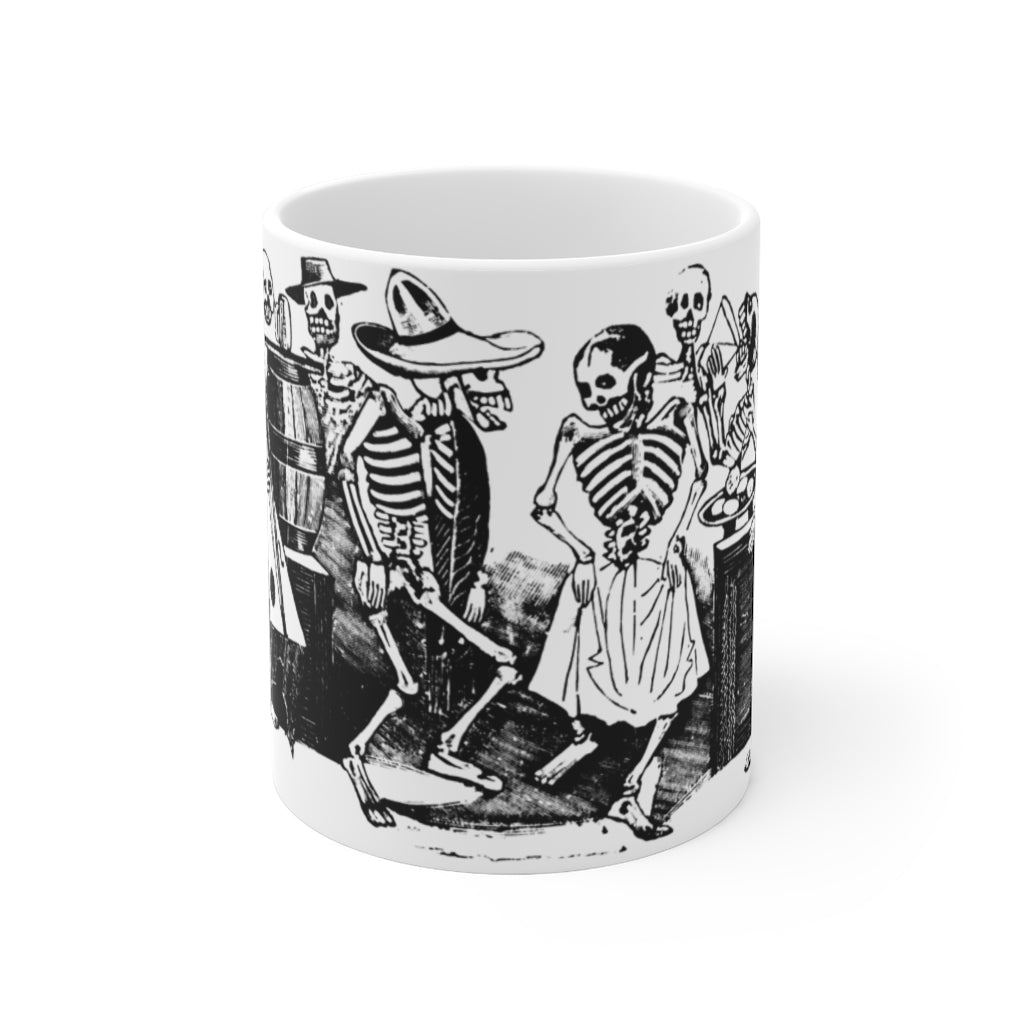 Dia De Los Muertos Mug Celebration 11 oz White Day of the Dead Coffee Mug