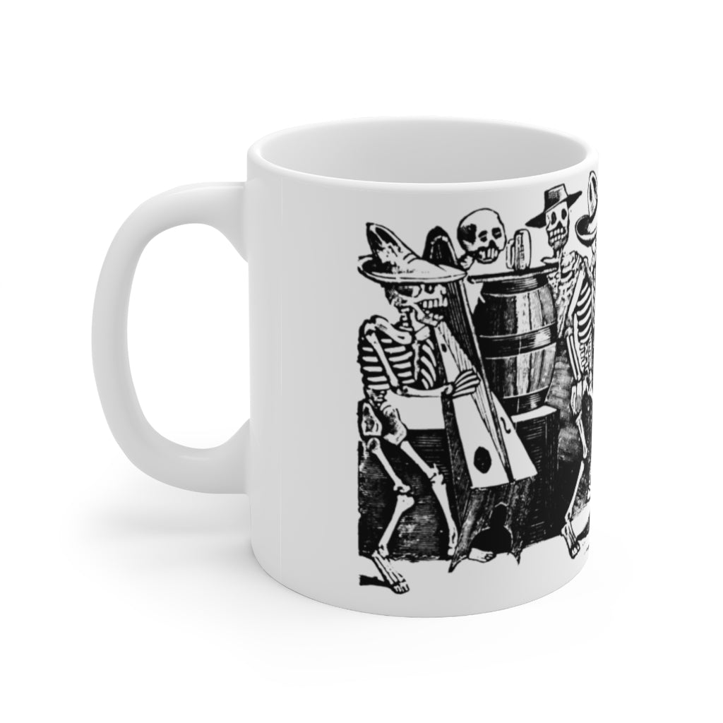 Dia De Los Muertos Mug Celebration 11 oz White Day of the Dead Coffee Mug