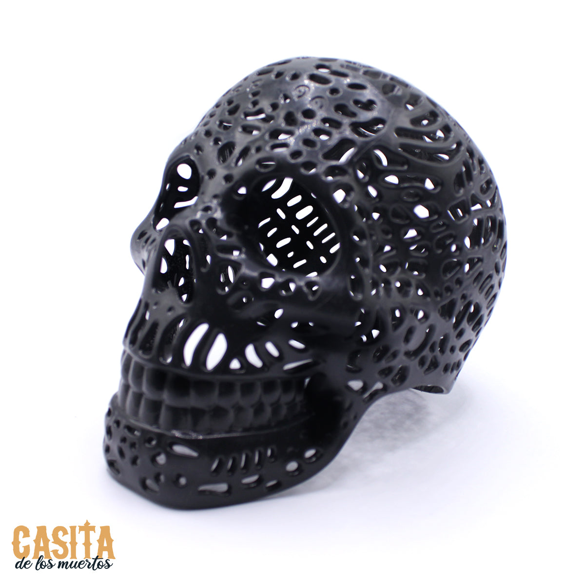 Sugar Skull, Transparent Calavera Skeleton Dark Grey by Casita De Los Muertos